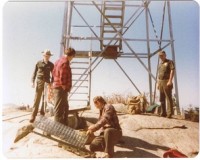 Closing the Tower in November 1979 are David Ames, John Maye, Doug Richards, and Bill Sussdorf. The last observer to man the tower, Doug Richards.